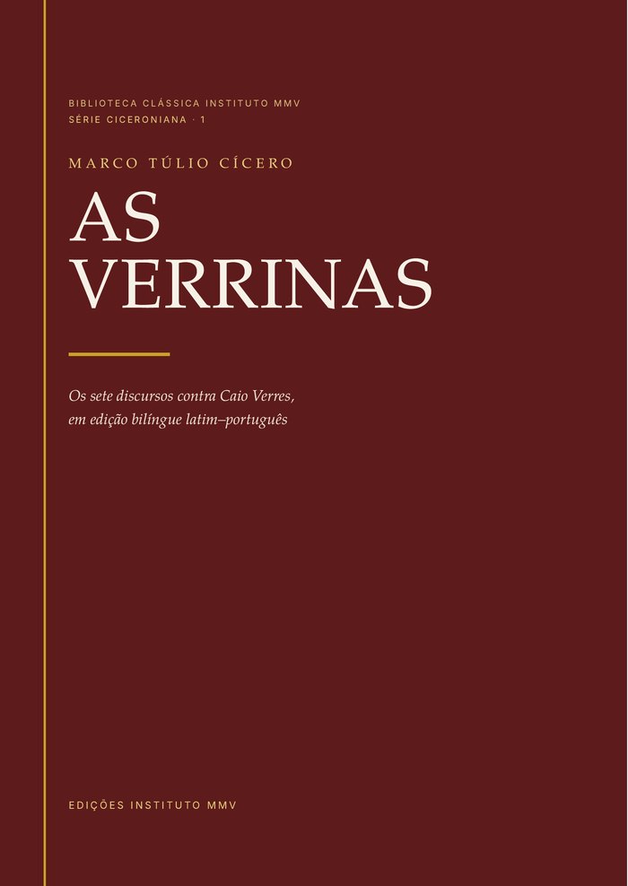 Capa de As Verrinas, de Cícero, Edições Instituto MMV